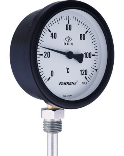 Ø100mm Alttan Bağlantılı Bi-Metal Termometre, Prometre, Sıcaklık Ölçerler